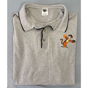 Vintage Walt Disney World Tigger Football Mens Short Sleeve Polo Golf Shirt 3XL